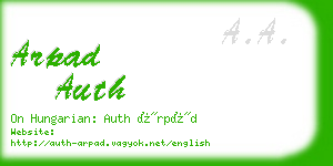arpad auth business card